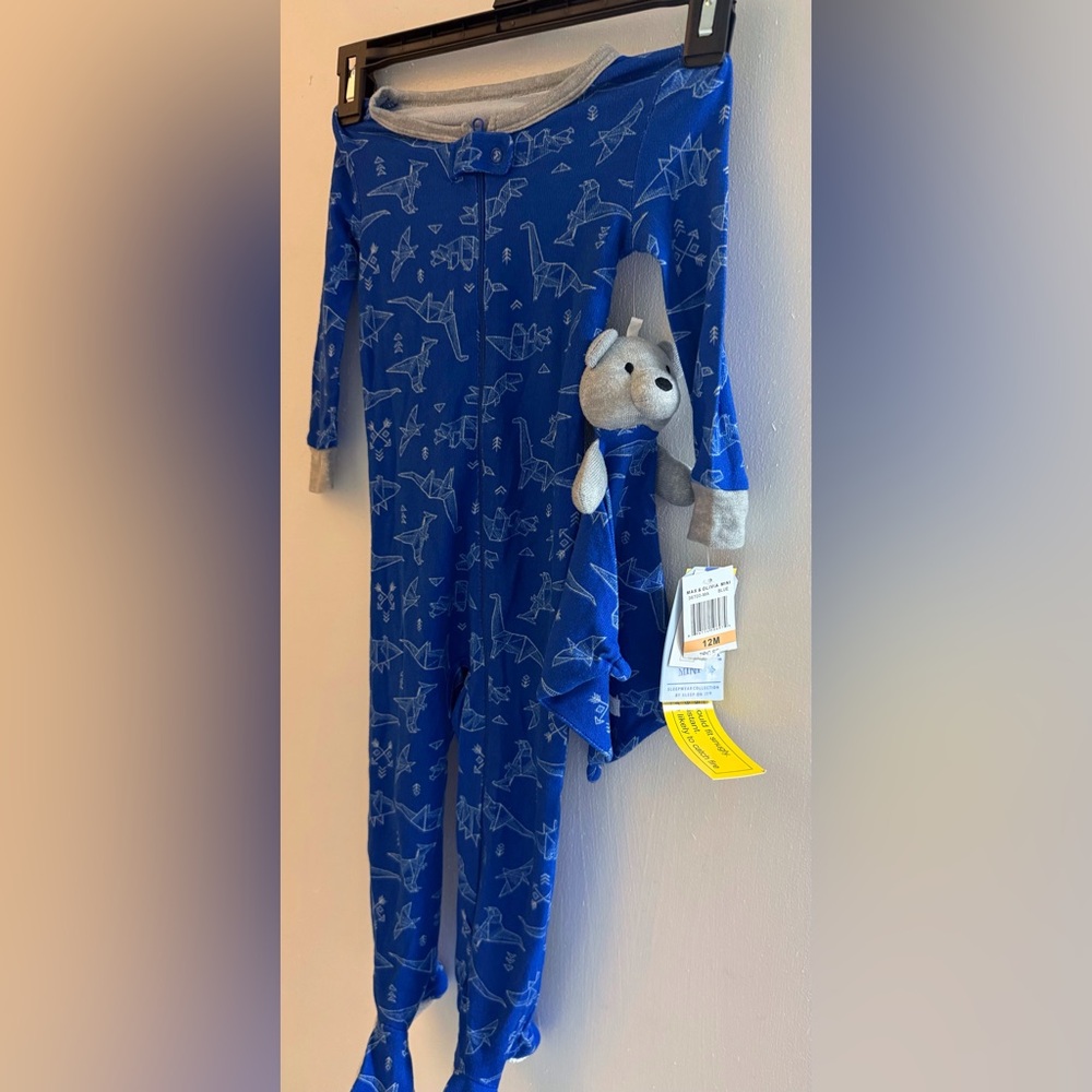 Sleep On It Blue Pajamas with Bear Plush